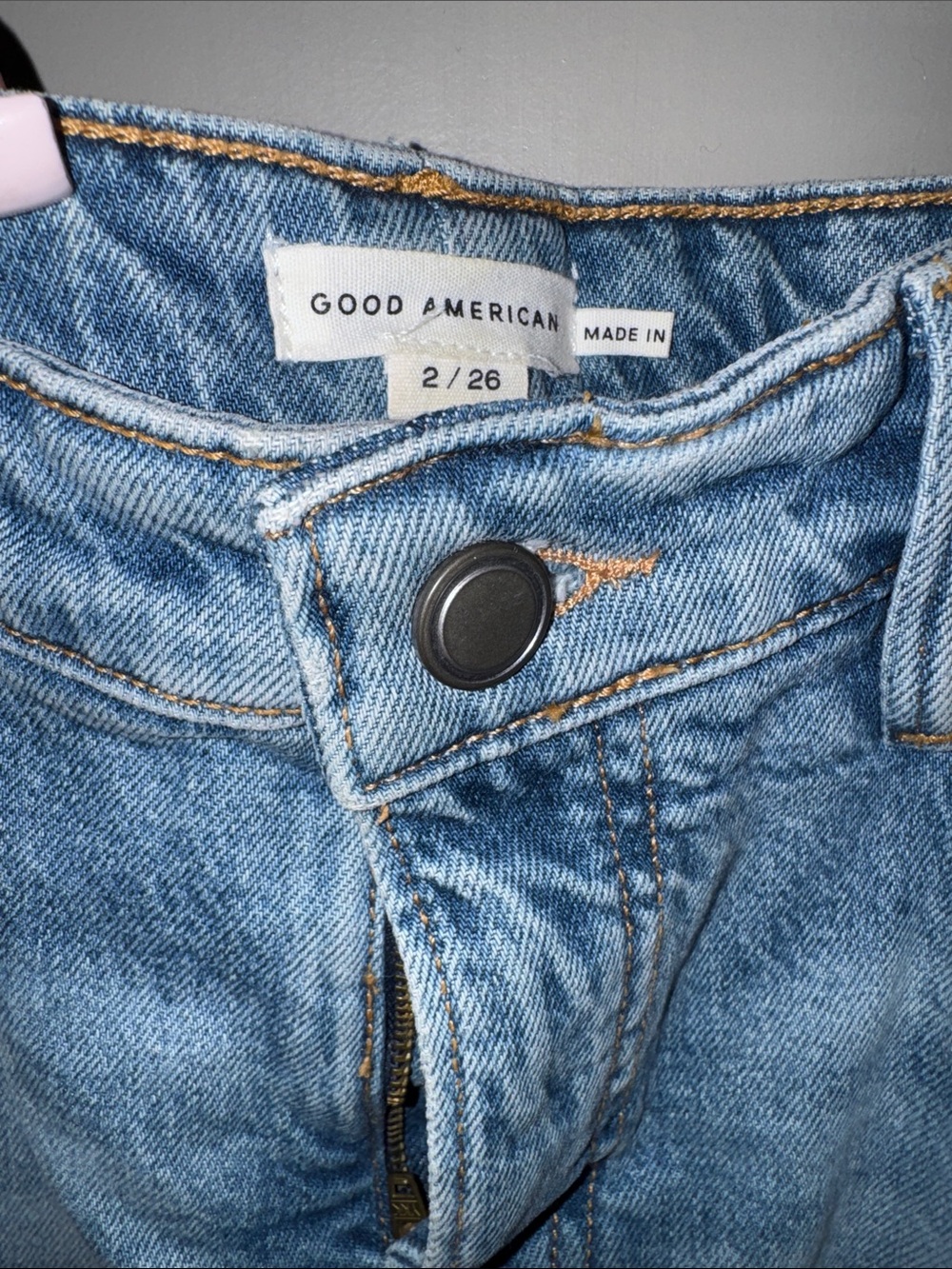 🩷 Good American - Good Ease - High-Rise Split-Front Denim Skirt - 2/26 - Picture 5 of 8
